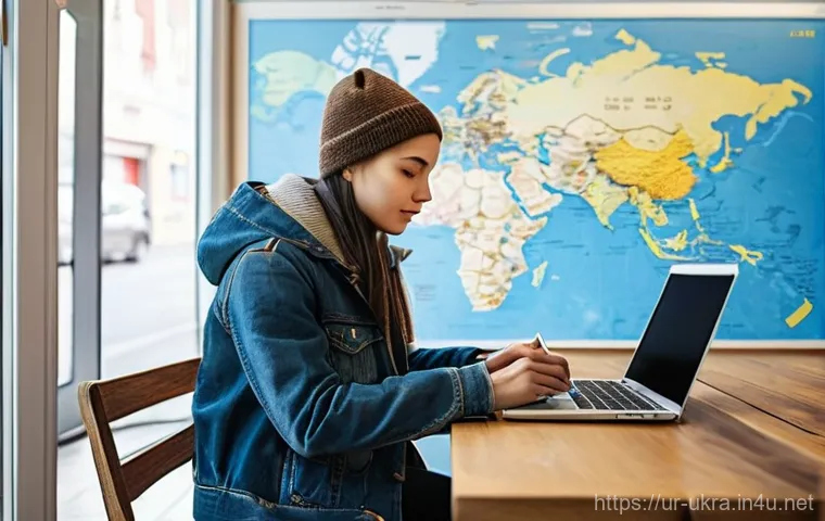 우크라이나 저렴한 여행 팁 - A young, diverse traveler (wearing casual, modest clothing like jeans and a comfortable jacket) is s...