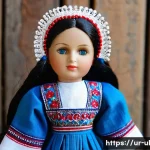 Home 21 우크라이나 전통 인형 - A detailed image of a traditional Ukrainian doll dressed in vibrant embroidered clothing, featuring ...