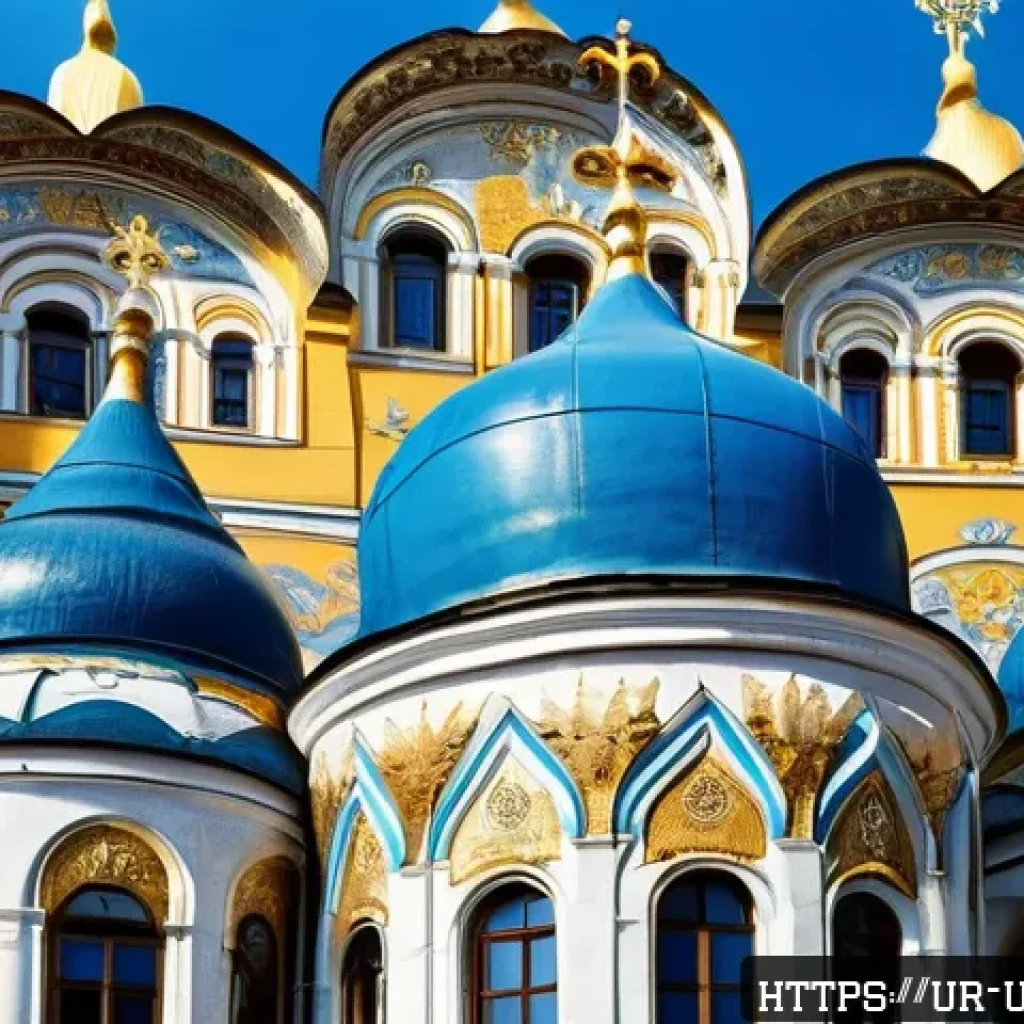키예프 페체르스크 라브라 수도원 - A majestic ancient architectural scene of Kyiv Pechersk Lavra showcasing robust stone buildings with...